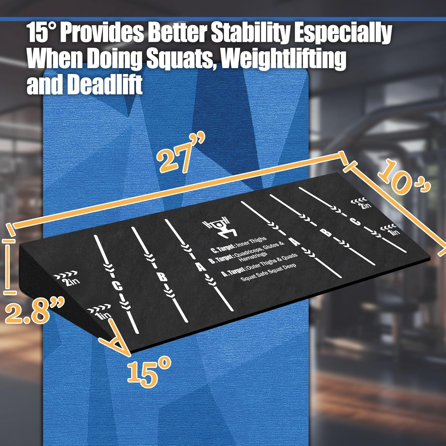 Squat Wedge Block Heel Elevated Slant Board for Weightlifting Home Gym