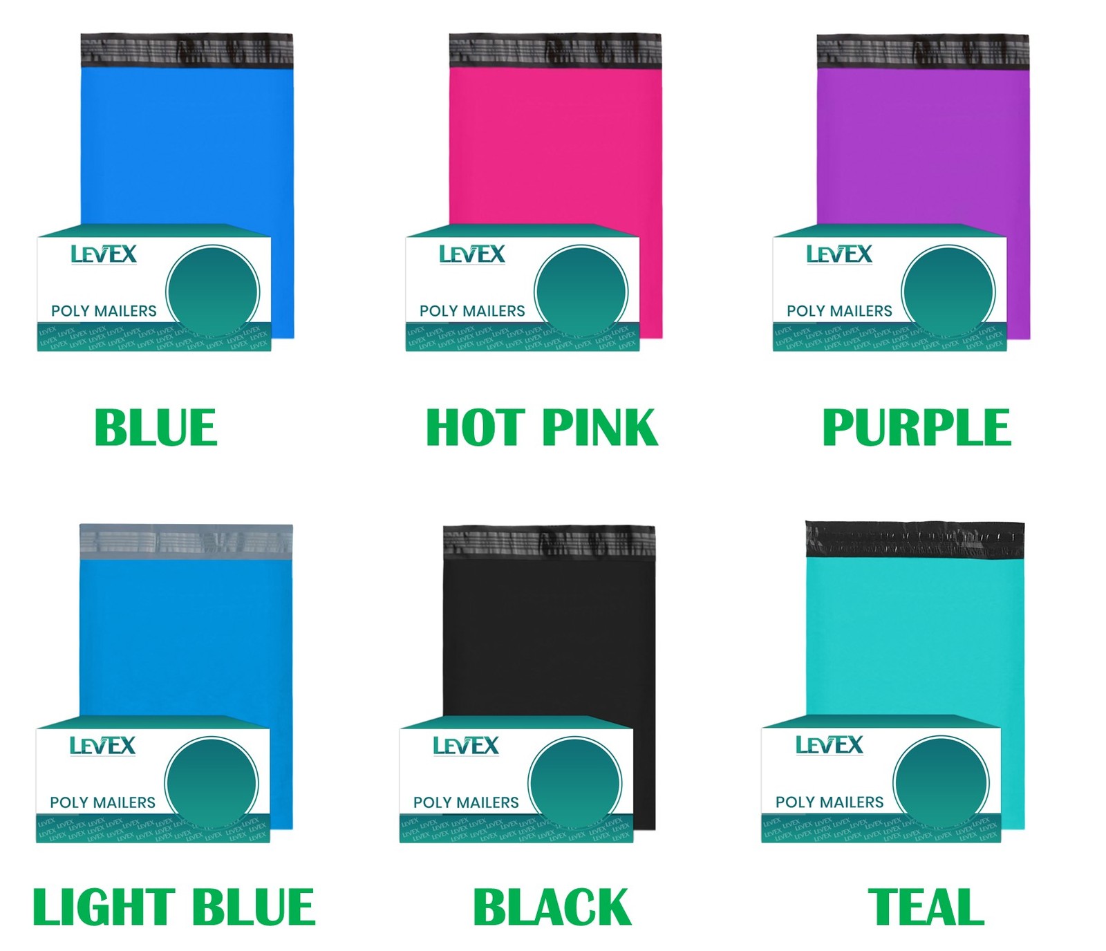 Poly Mailers Colours Shipping Bags 6x9 9x12 10x13 7.5x10.5 12x15.5 14.5x19 19x24