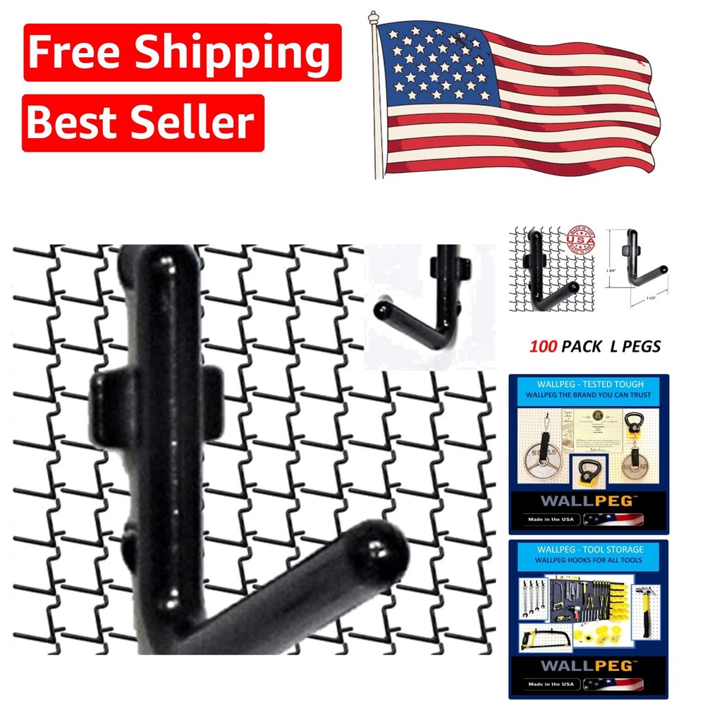 Universal Fit 100-Piece Pegboard Hook Set - Reliable Wall Organization