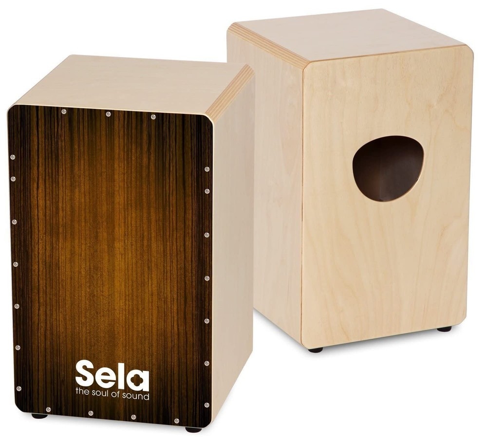 sela Percussion Birchwood Box Drum Bundle with Internal Snares, Includes...