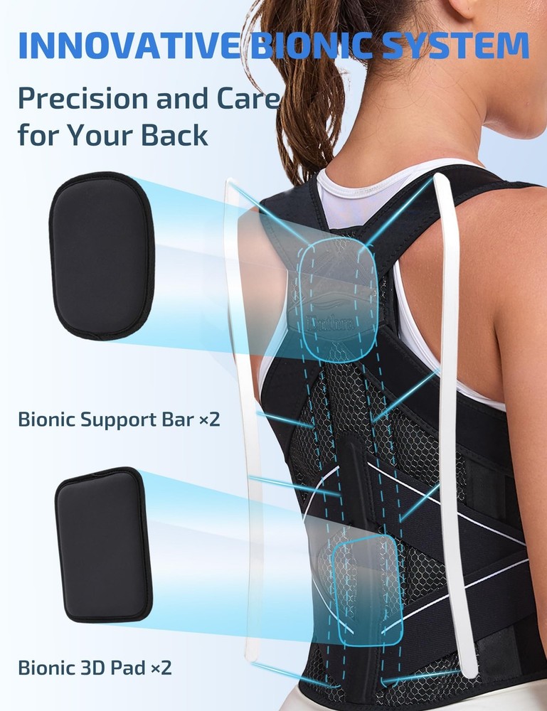 Posture Corrector for Women and Men with Bionic System, Precise Full Back Sup...
