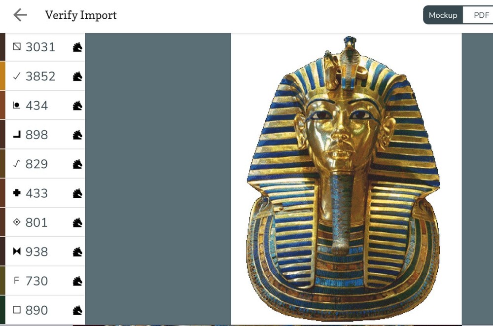 Tutankhamun Cross Stitch Pattern inc Pattern Keeper File + Photo - Large Pattern