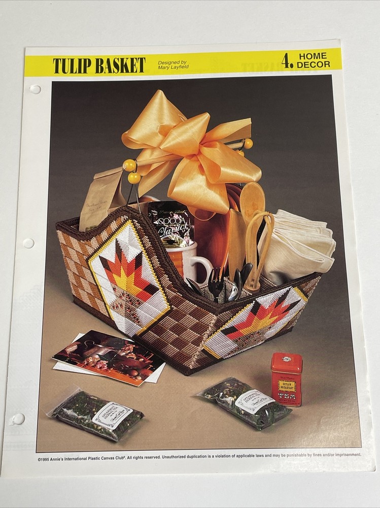 Annie's Attic Tulip Basket Plastic Canvas Pattern