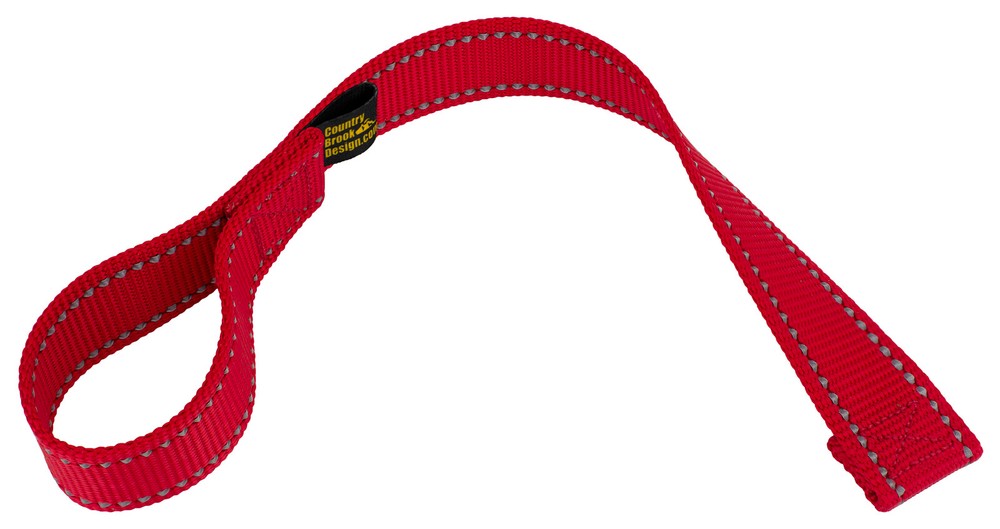 Country Brook Design® Red Winch Hook Pull Strap with Reflective Nylon