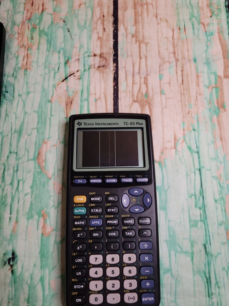 Texas Instruments TI-83 Plus Graphing Calculator With Cover Pixel Damage