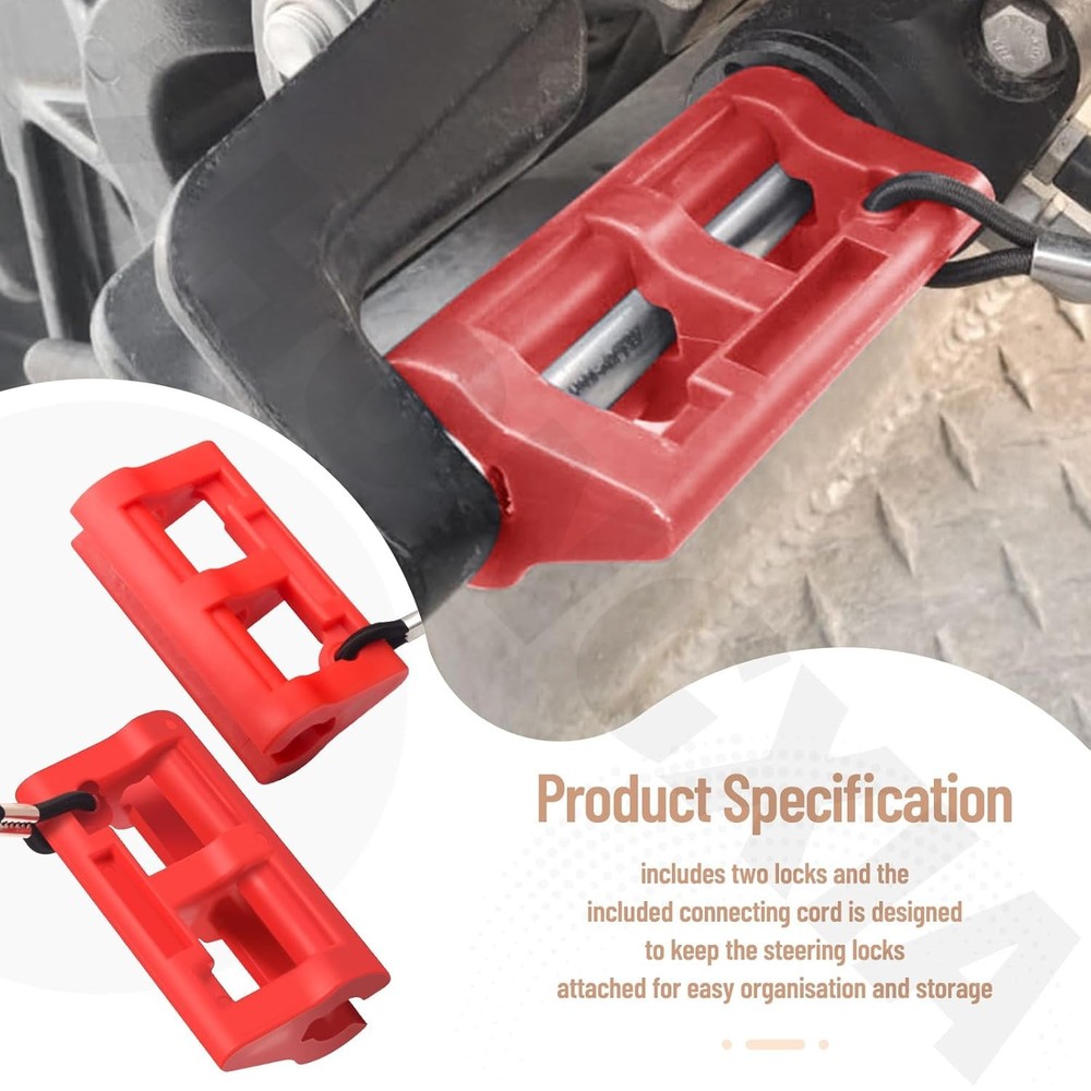 4" Steer Stop Outboard Hydraulic Steering Lock, Locks Red