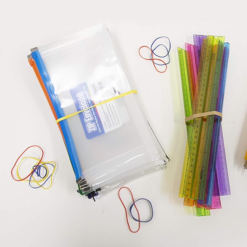 BAZIC Assorted Dimensions 227g/0.5 lbs. Rubber Bands, Multi Color