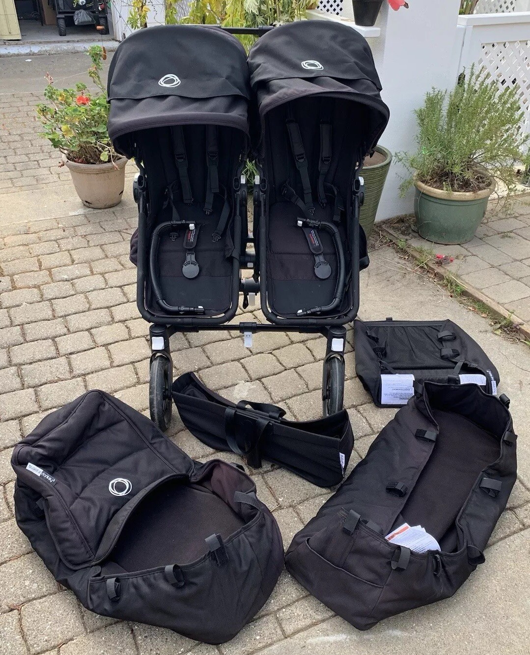 Bugaboo Donkey 3 Twin bassinet and seat stroller With Accessories Black
