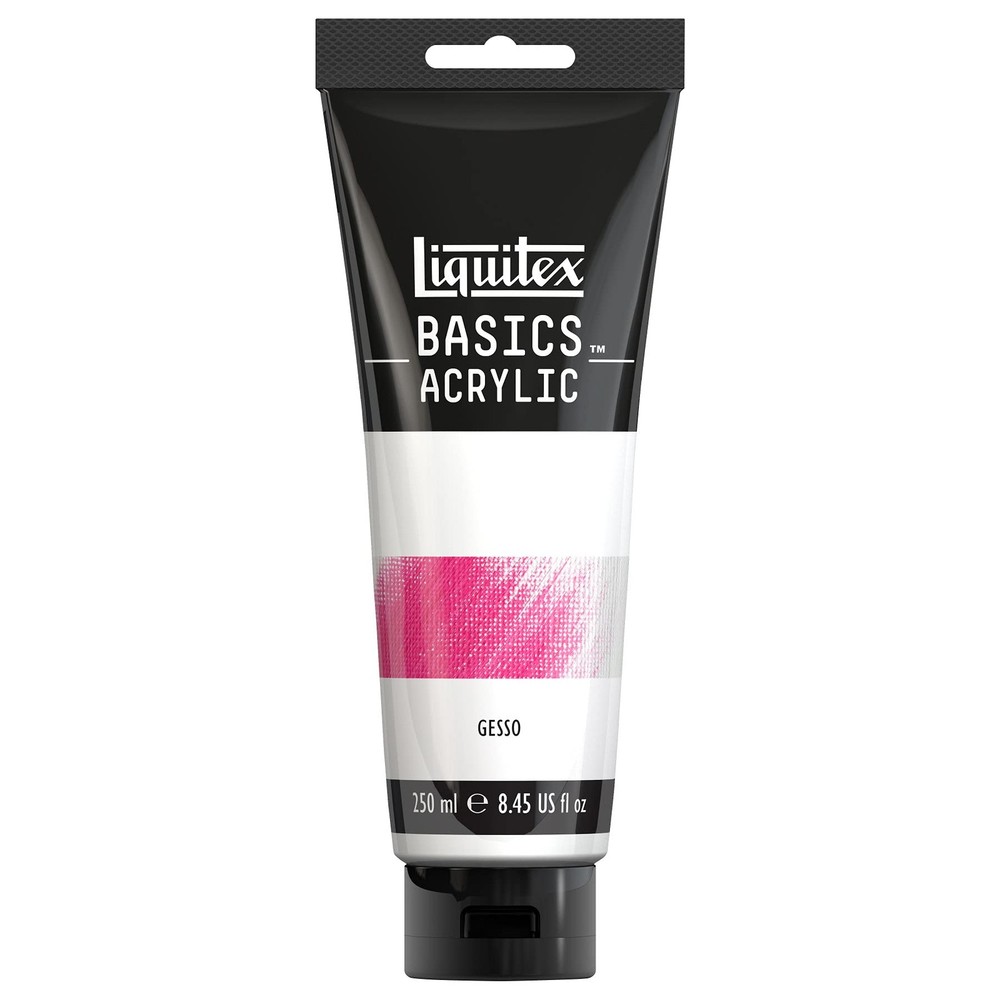 BASICS Gesso Surface Prep Medium, 250ml (8.4-oz) Tube, White