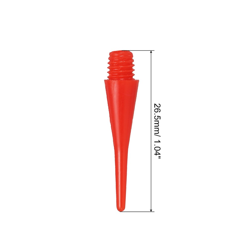 Plastic Dart Tips, 100 Pack 2BA Thread Soft Dart Tips, Red