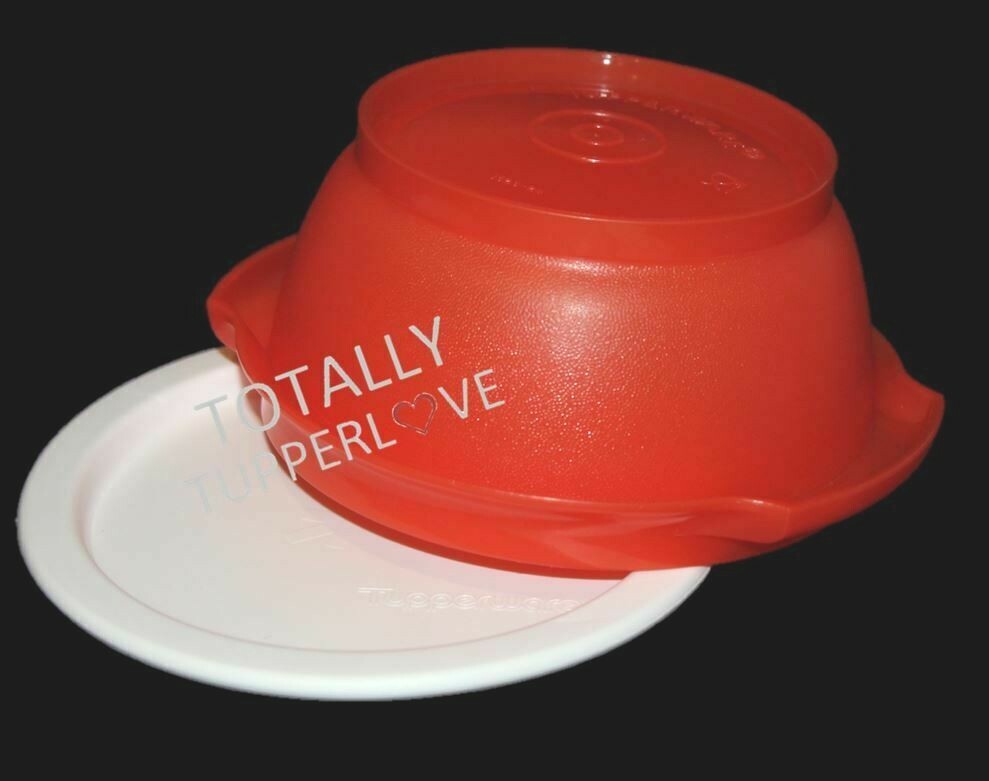 1 Tupperware Mini Bowl 10 oz. Orange & White w/ One-Touch Seal EUC ❤️