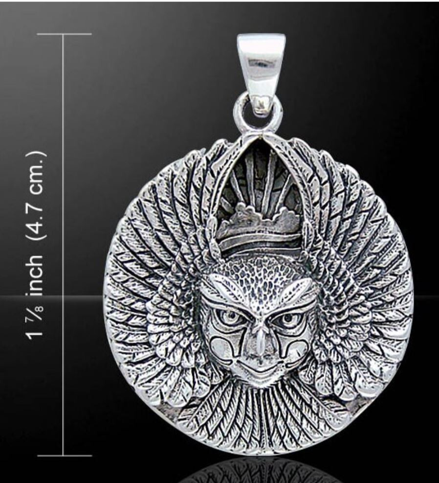 Sterling Bird Goddess Medallion Pendant