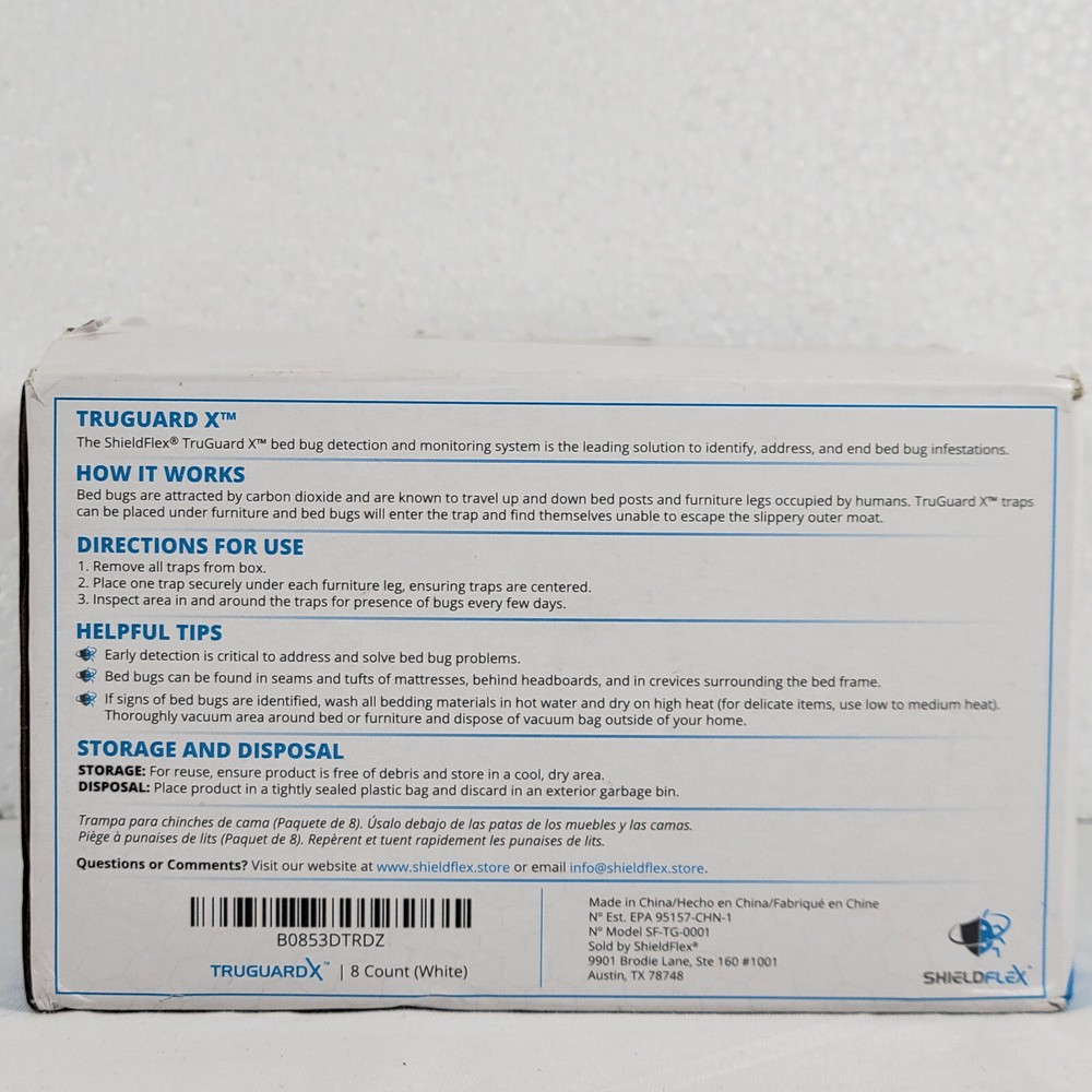 Bed Bug Trap Interceptors 8 Pack White TruGuard OPEN BOX