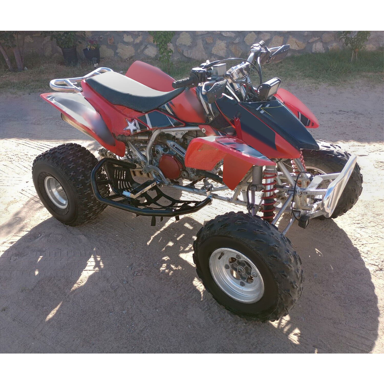 For Honda TRX 450R Sportrax 450 Nerf Bars Pro Peg Heel Guard Aluminum Black Pair