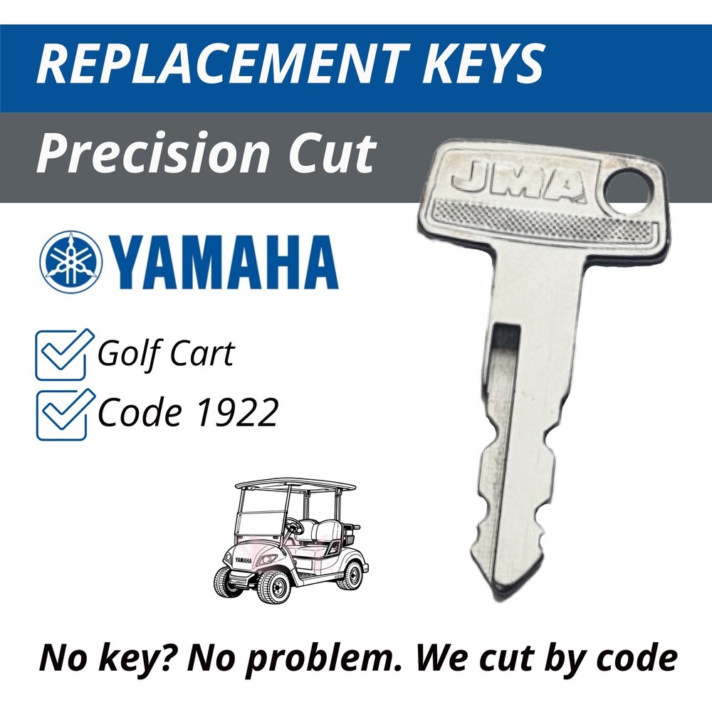 Yamaha Golf Cart Keys Spare Replacement Ignition Key Cut to Code 1922