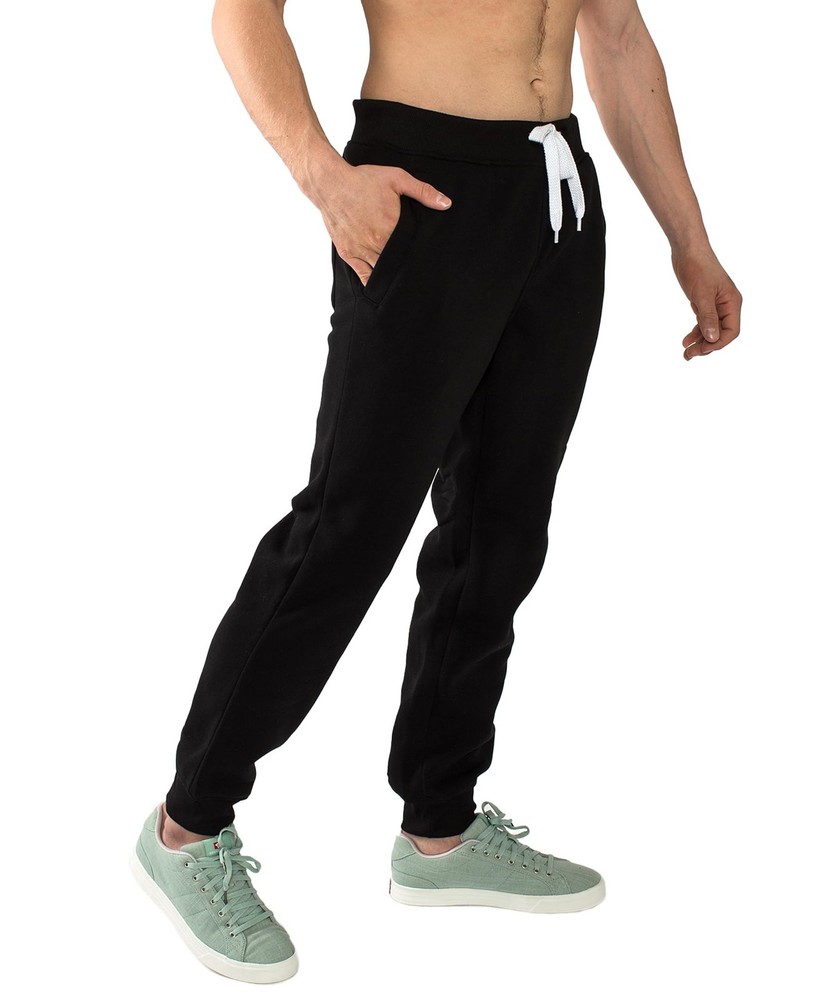 Men's 1570 Basic Active Fleece Jogger Sweatpants Black (A)
