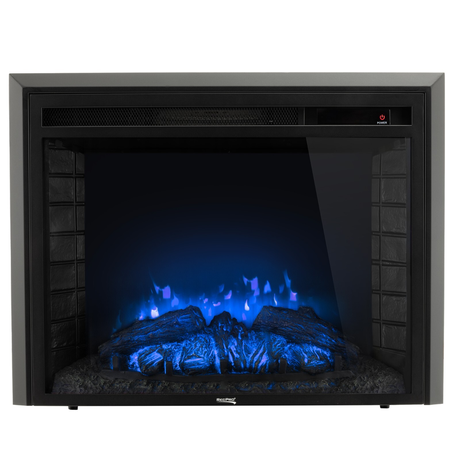 RecPro RV 26" Electric Fireplace | 3 Flame Colors | Flat Glass | 1500W