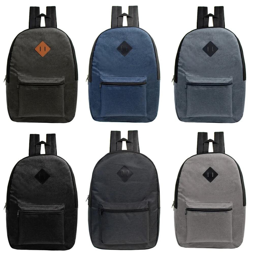 17"    Backpack in Assorted Colors Diamond Patch - Case Pack 24