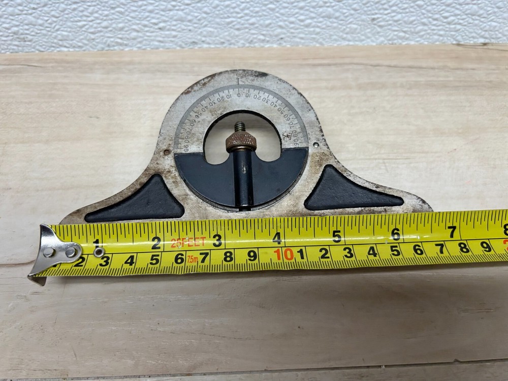 Vintage Metal Machining Woodworking Protractor Tool Head Level