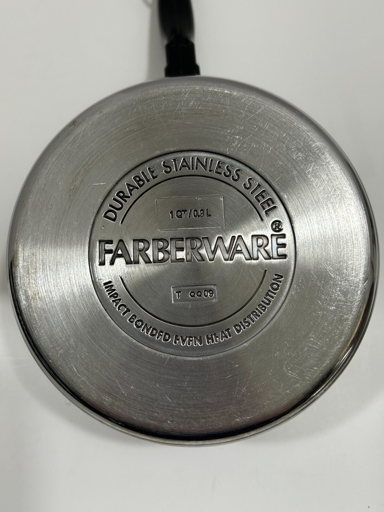Two Farberware Straining Saucepans with One Strainer Lid ~ 1 qt.