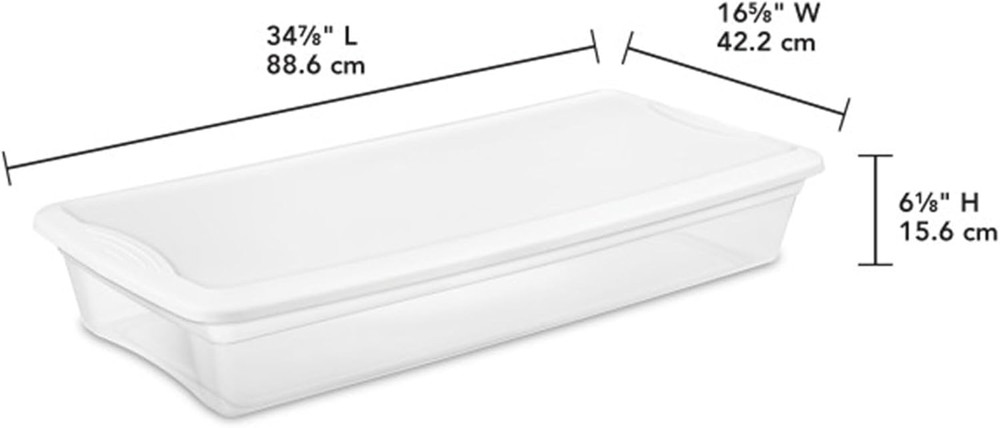 6-Pack Stackable Storage Bin with Lid, Clear Plastic Design, 41 Quart