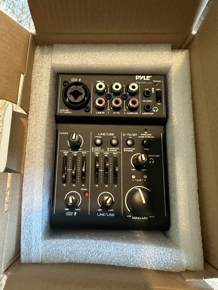 PYLE 3 Channel Bluetooth Audio Mixer - DJ Sound Controller Interface NIB