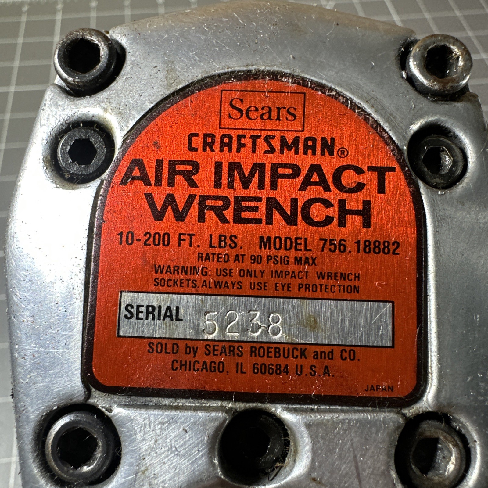 Vintage Craftsman 1/2" Air Impact Wrench Pneumatic 756.18886 Sears Working