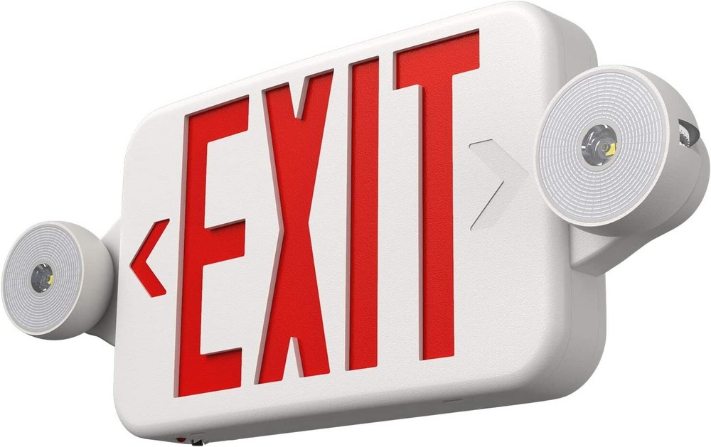 2 Pack LED Exit Sign Emergency Light Compact Combo UL listed Battery Backup(red)