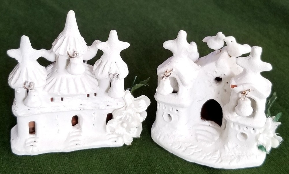 Lovely 3"-4" Plasterware Decorative Wedding Churches