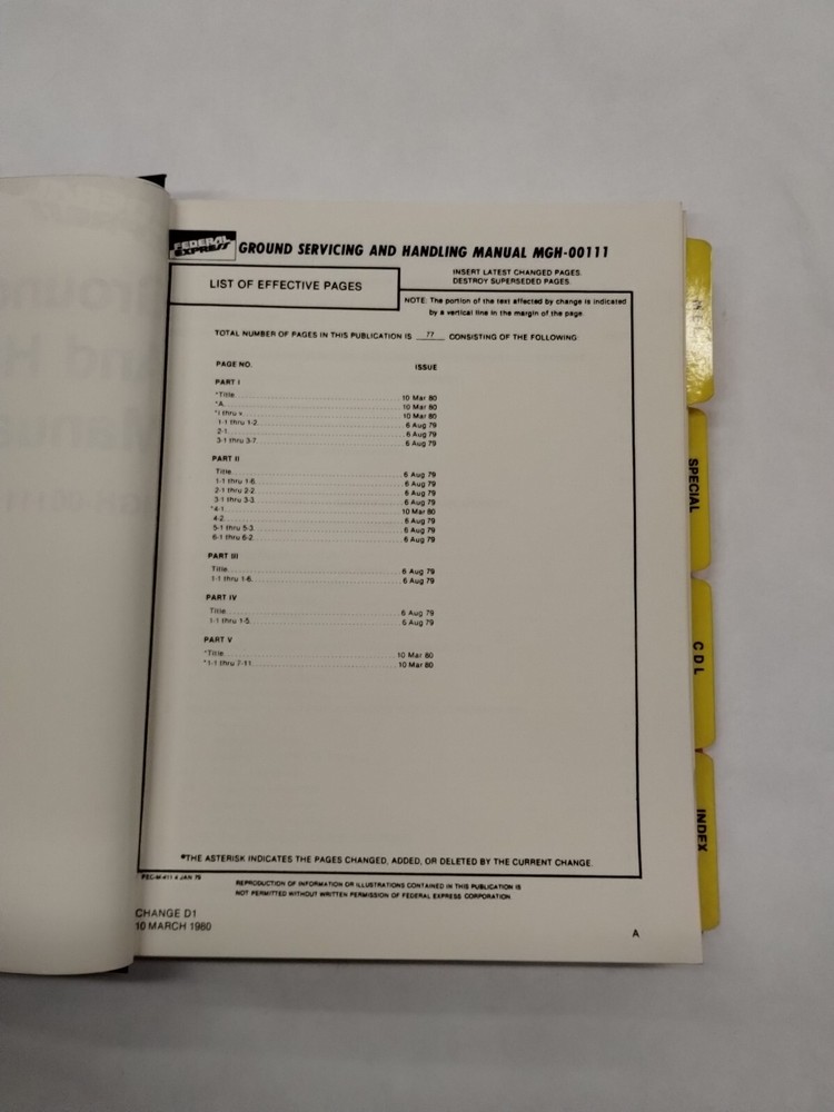 Federal Express 727 Minimum Equipment List & Configuration Deviation List-Origin