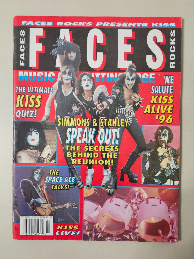 KISS RARE Faces Rocks Vintage 1996 Magazine W Posters Wax Museum Phantom Ace VG
