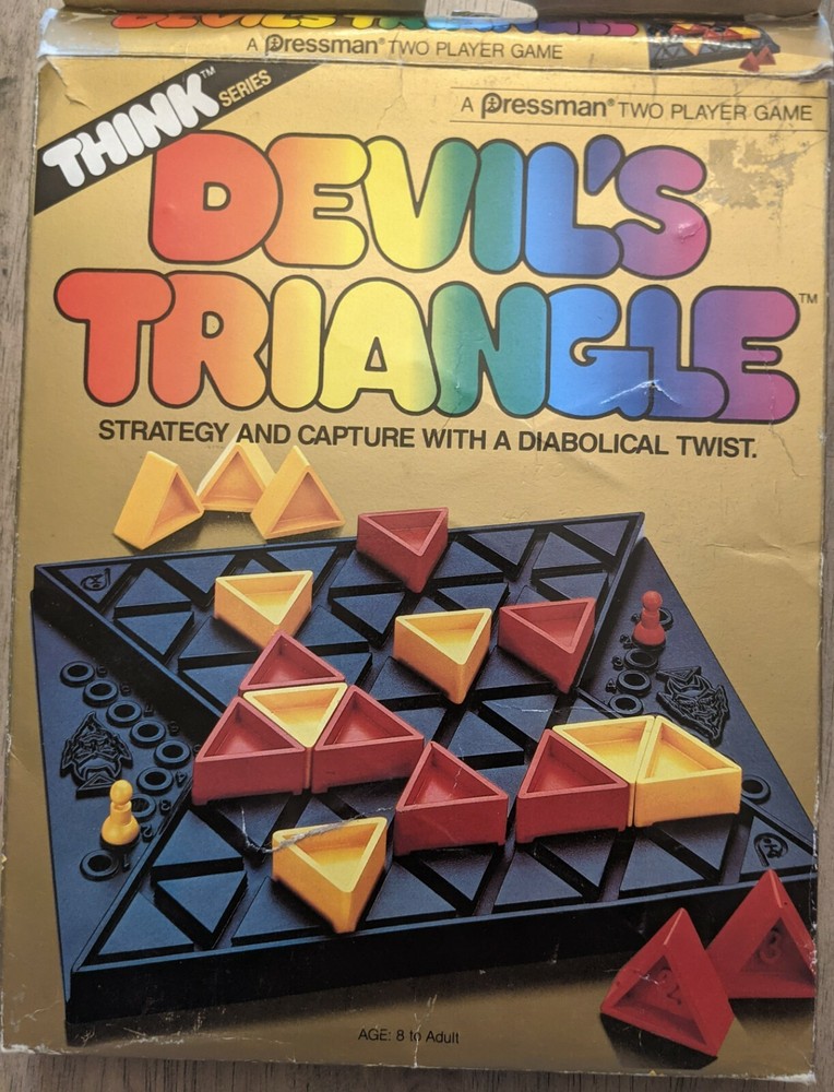 Vintage 1986 Pressman Devil's Triangle Strategy and Capture Game NO INSTRUCTIONS