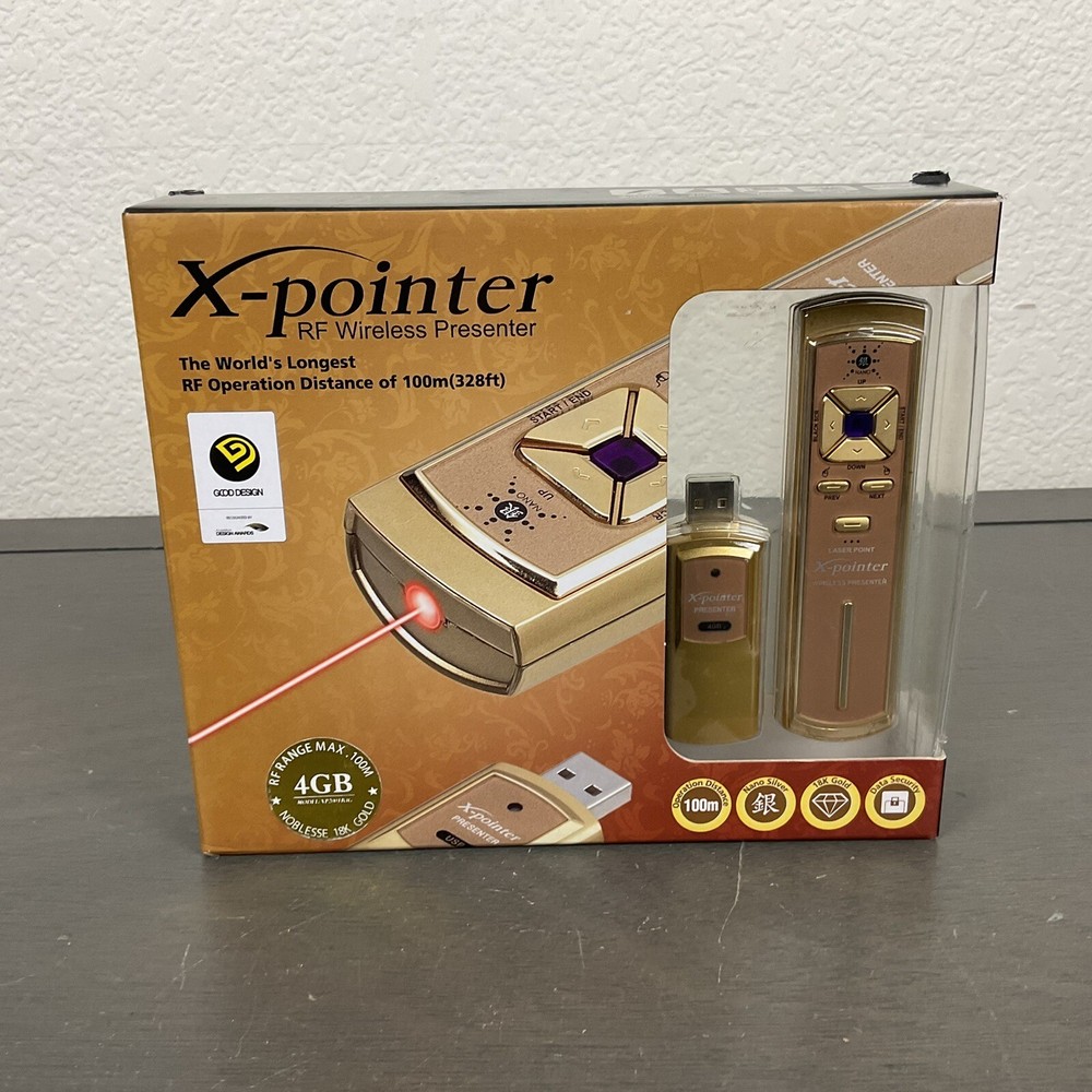 X-Pointer XP200TR4G 18K Gold Presentation RF Wireless Presenter Laser Pointer