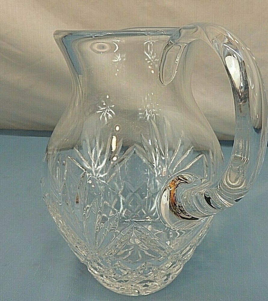 CRYSTAL PITCHER, MAKER UNKNOWN, 8-CUP
