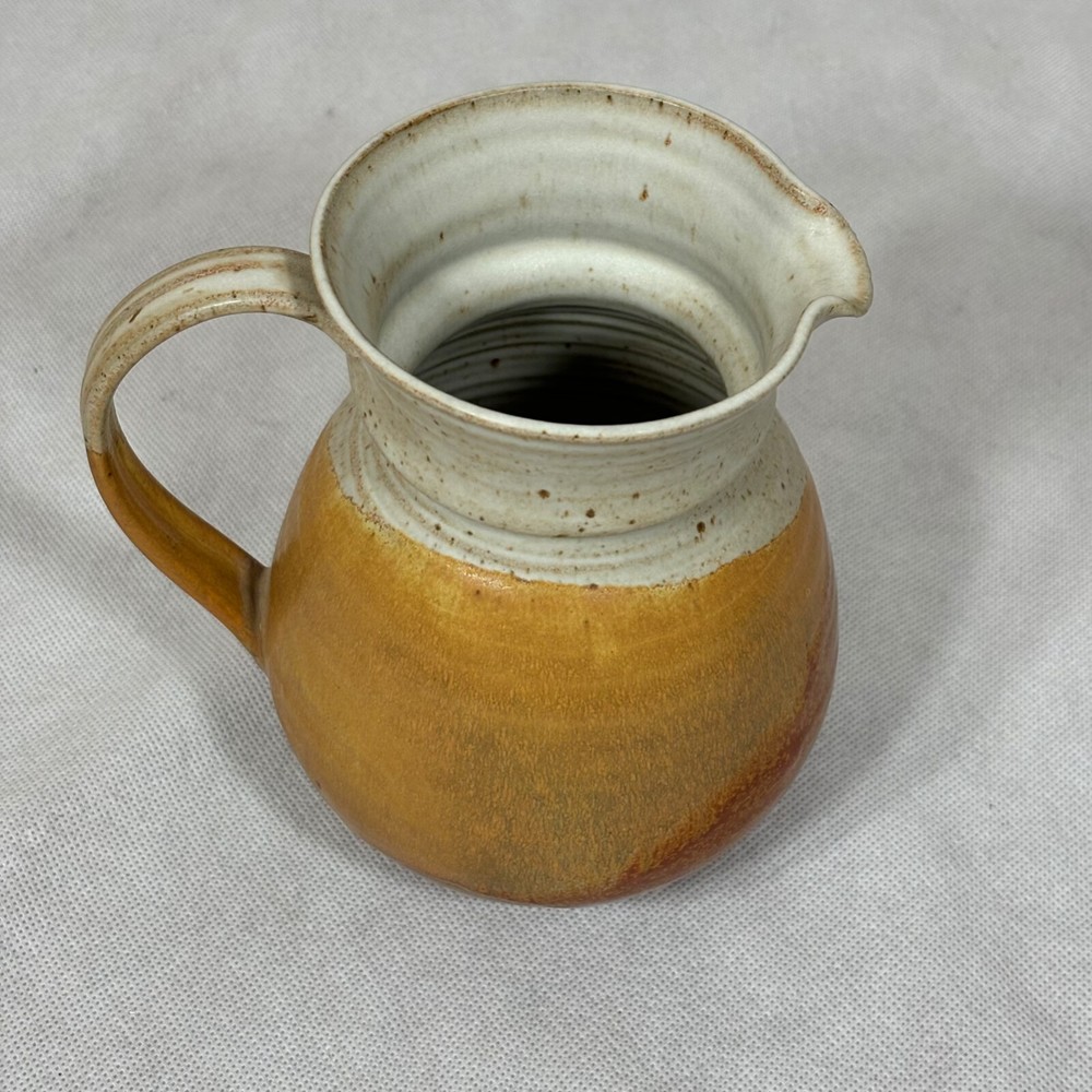 Signed Studio Pottery Multi-Color Pitcher 7"