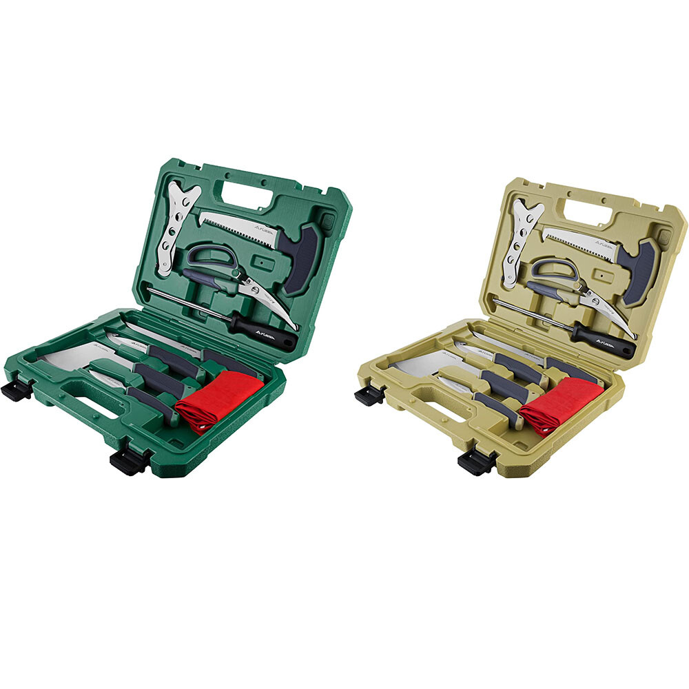 Flissa Hunting Field Dressing Kit 10Pcs Hunting Knife Butcher Game Processing