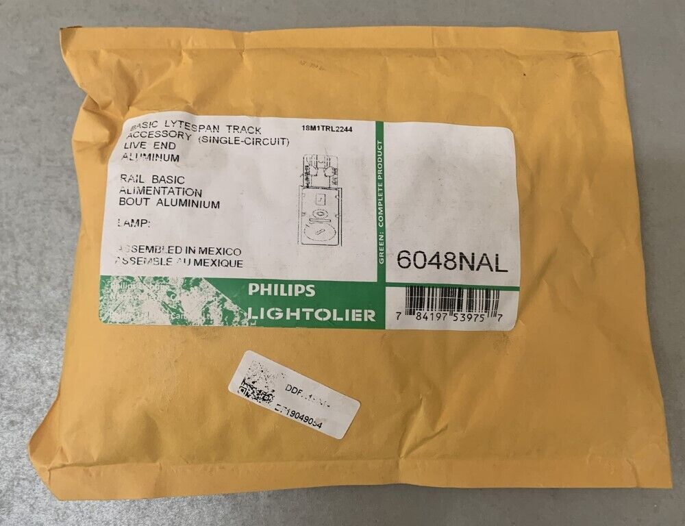 Philips 6048NAL Basic Lytespan Aluminum Track Accessory Single Circuit Live End