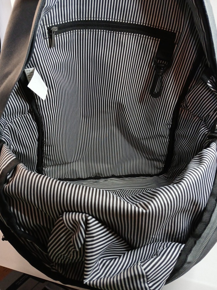 Dome Backpack Gray Headphone Jack Striped Inside Unisex