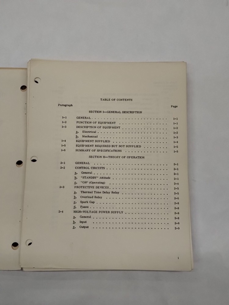 Bendix Airborne Radar System Type RDR-1B-1 Transmitter Receiver Instruction Book