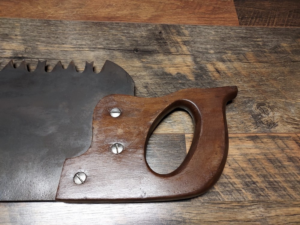 WARRANTED SUPERIOR 48 " LOGGING SAW WITH HOLES FOR ADDITIONAL HANDLE SHARP USED