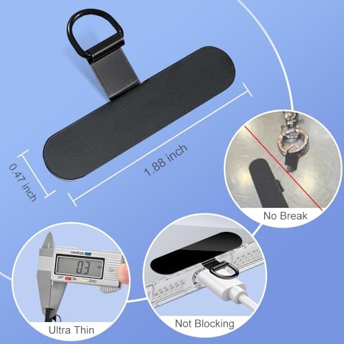 Phone Tether Tab for iPhone, 4 Pack Metal Lanyard Patch, Lanyard Strap