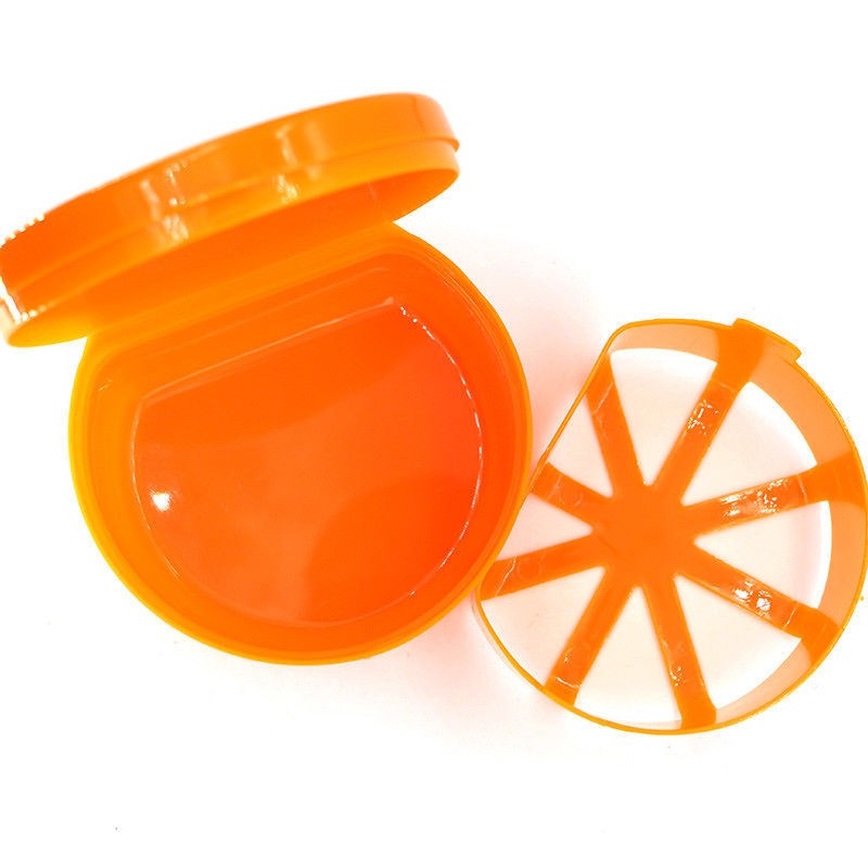 10PCS Denture Storage Box Dental False Teeth Case Mouthguard Container Orange