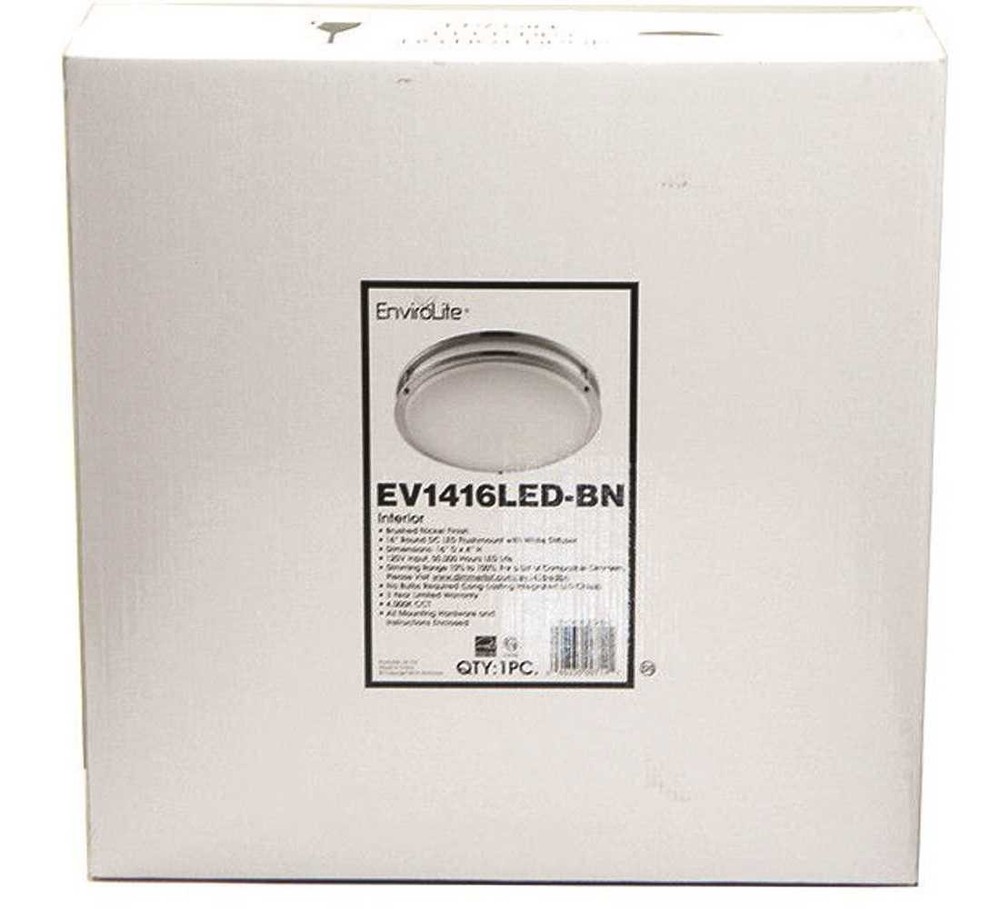 16 in. Brushed Nickel Integrated LED Selectable CCT Round Flush Mount Light