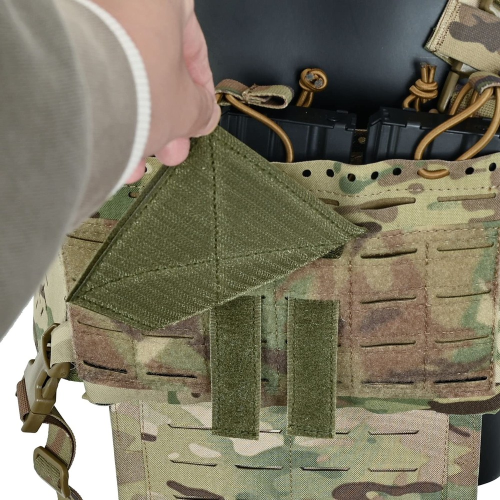 2Pack Molle Patch Panel Hook&Loop Adapter for DIY 4''x4'', Green