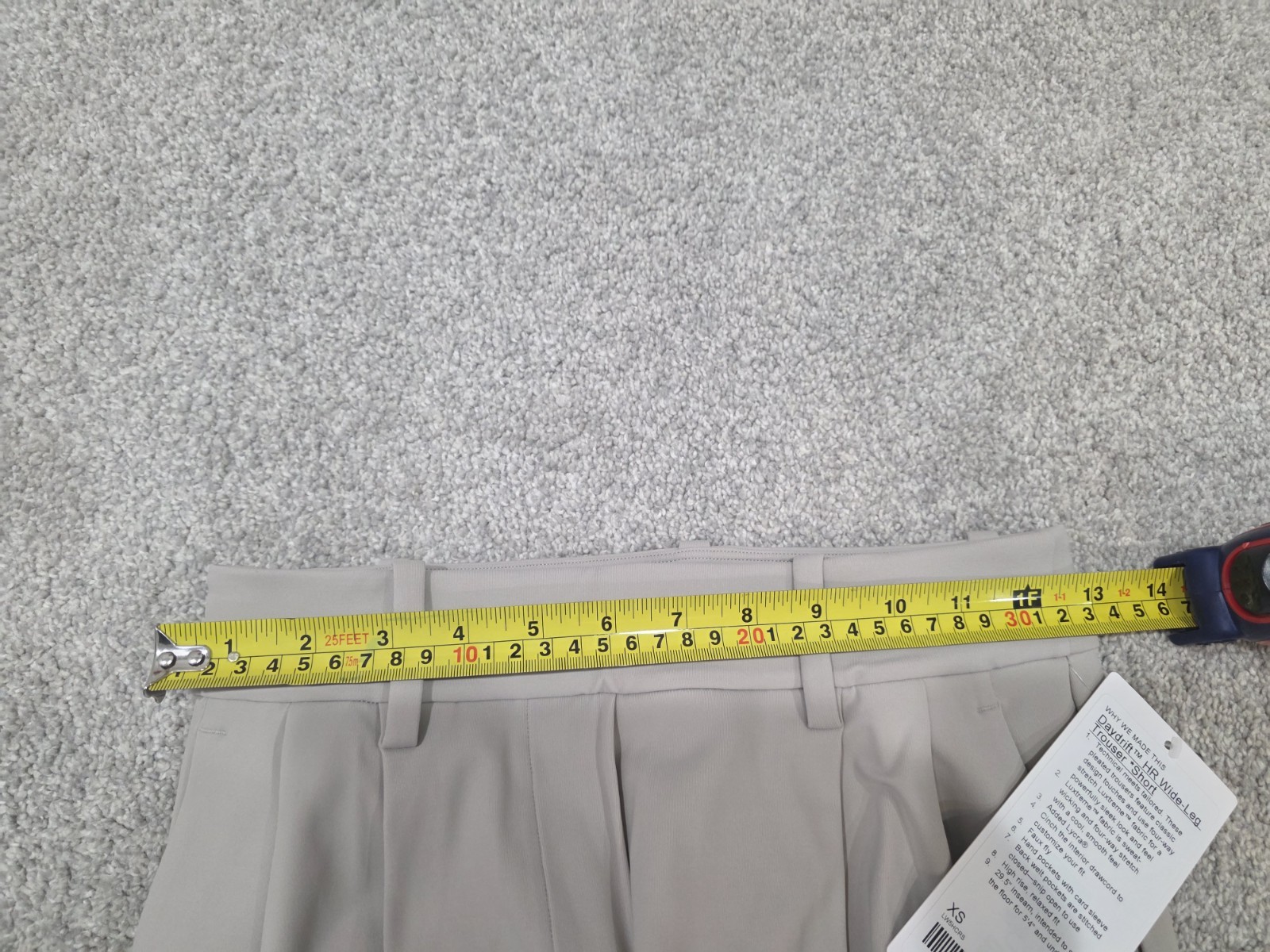 Lululemon Daydrift High-Rise Wide-Leg Trouser Short Size XS Downtown Tan 29.5"