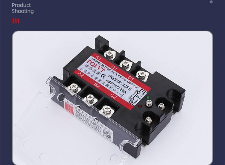 Three-phase Solid State Relay PQSSR-3ZFN 25A Motor Forward and Reverse Module