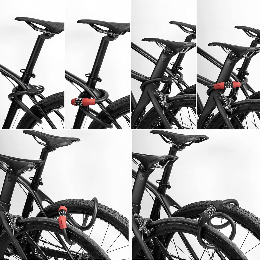 ROCKBROS Bike Lock Comination Cable Bicycle Lock Five-digit Code Comination Safe