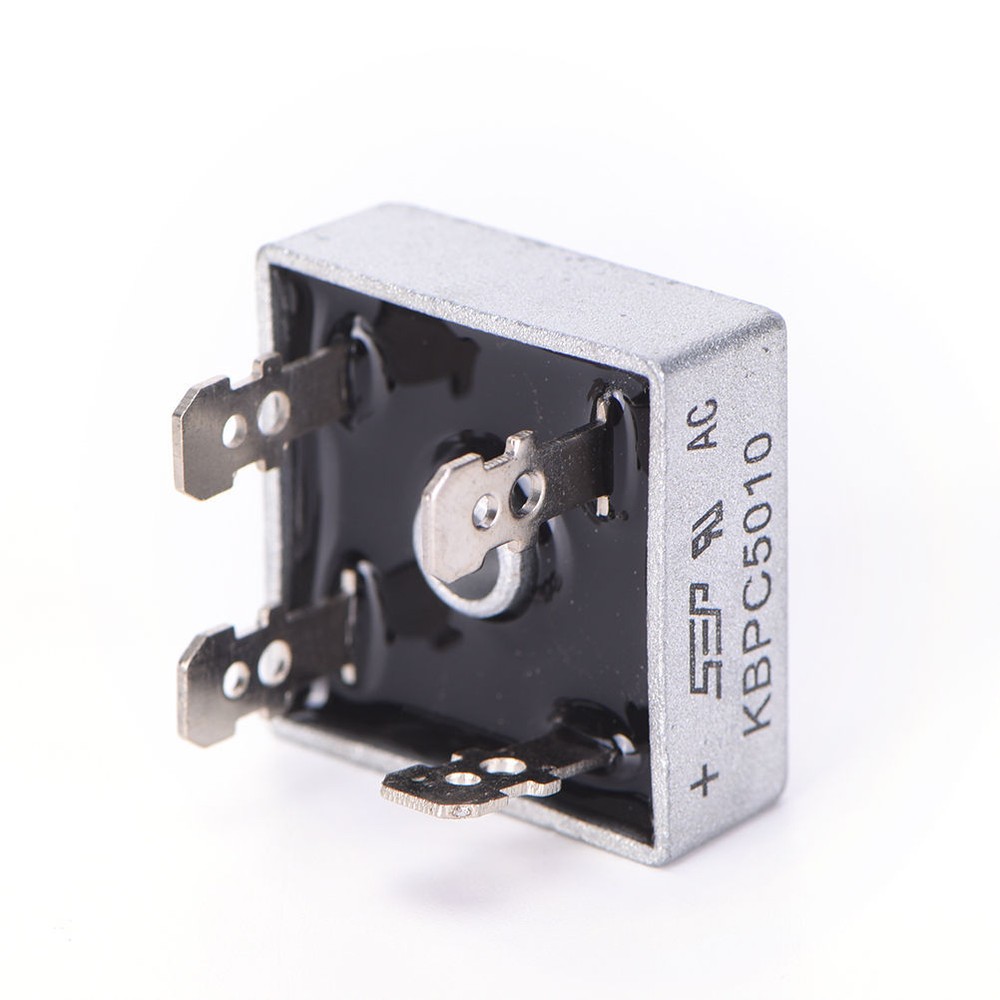 2Pcs 1000V 50A Metal Case Single Phase Diode Bridge Rectifier KBPC5010