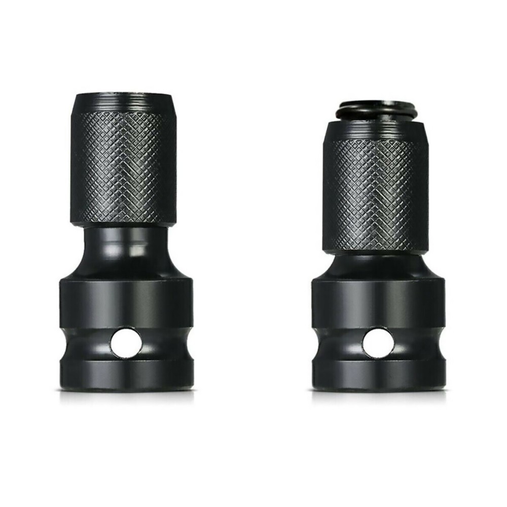 2Pcs/Set 1/2" Square Drive to 1/4" Hex Socket Adapter Converter Chuck Adapter A