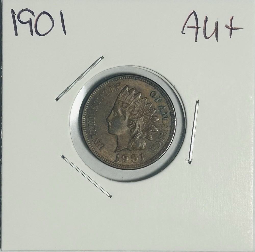 1901 Indian Head Cent Coin Some Luster